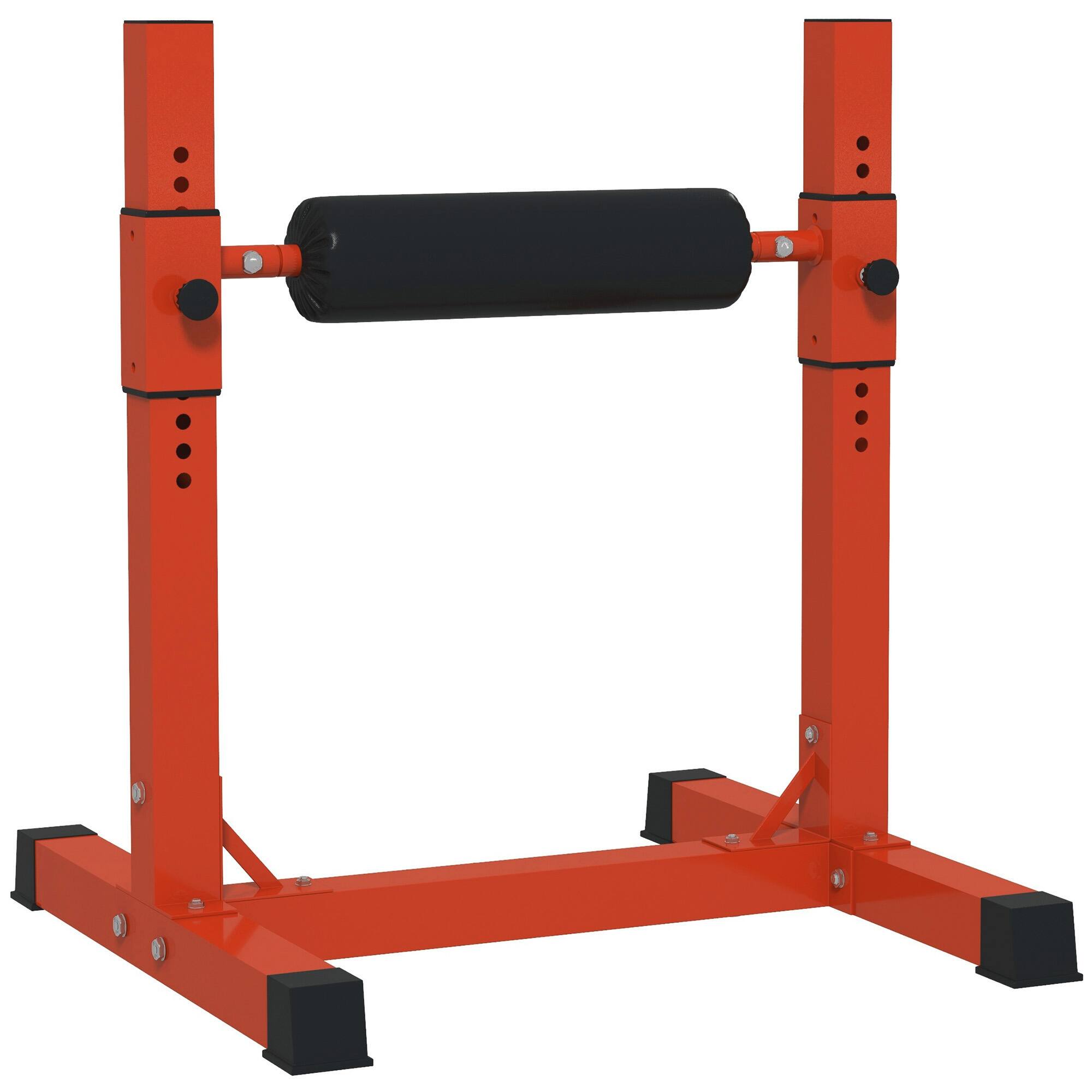 Soozier - Bulgarian Split Squat Stand, Single Leg Squat Stand, 12-Level Adjustable Squat Roller for Lower Body Strength Training - Red