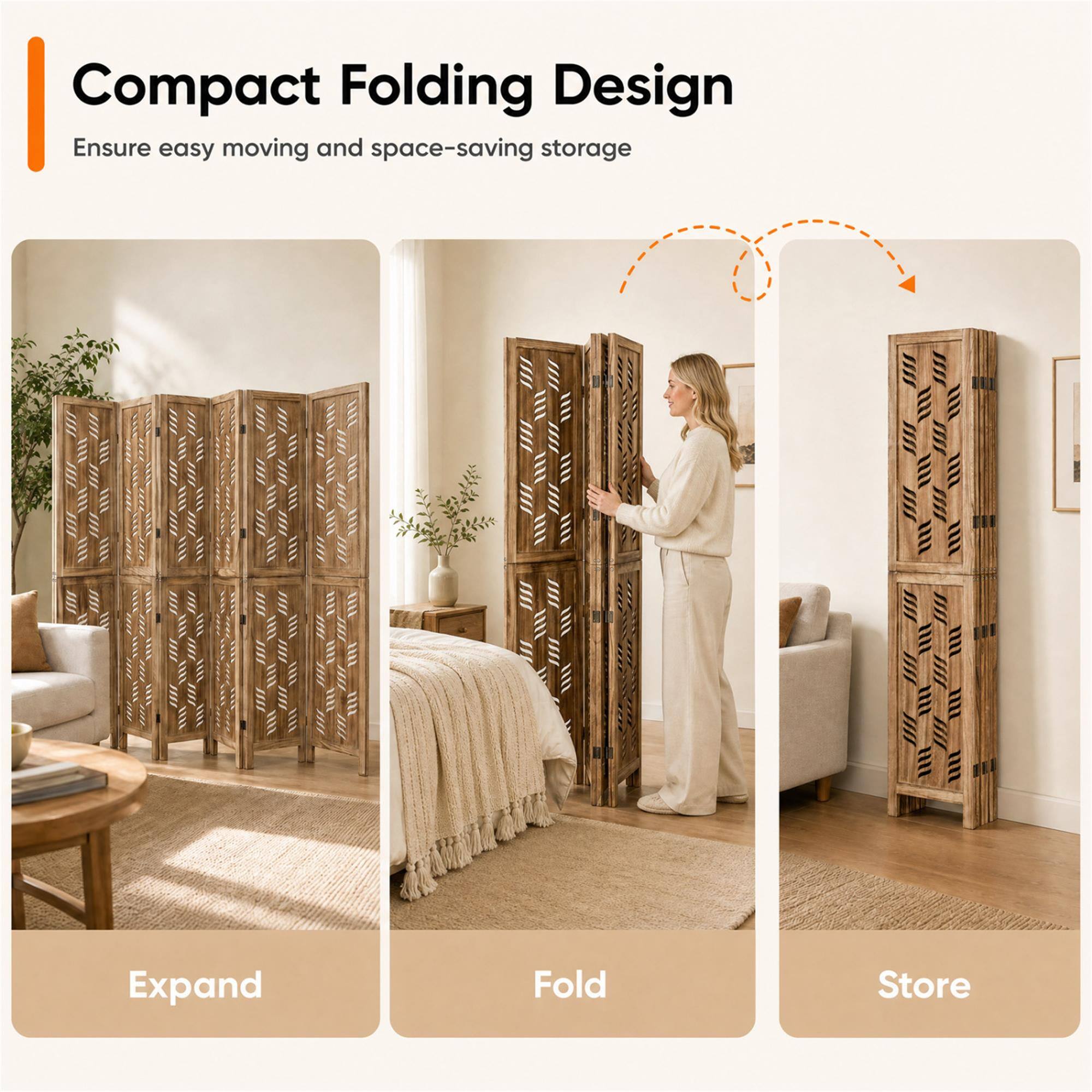 Compact Folding Design  
Ensure easy moving and space-saving storage

Expand  
Fold  
Store