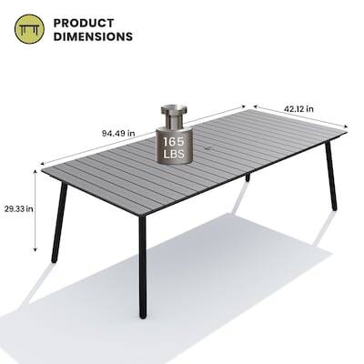 PRODUCT DIMENSIONS

42.12 in  
94.49 in  
165 LBS  
29.33 in
