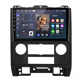 Junsun - 9" carplay Android 14 2+64GB For Ford Escape 2007-2012 Car Stereo Radio GPS Navi WIFI RDS SWC DSP FM Bluetooth - Black