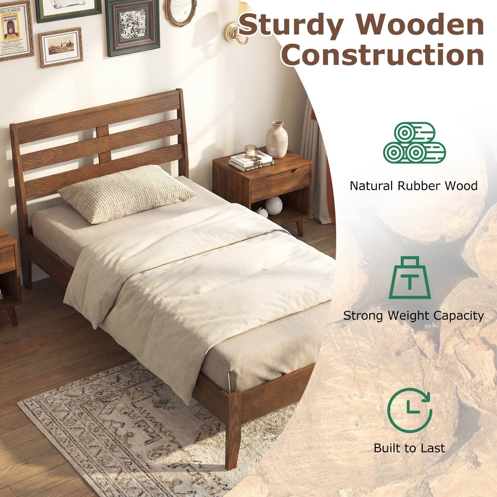 Sturdy Wooden Construction  
Natural Rubber Wood  
Strong Weight Capacity  
Built to Last