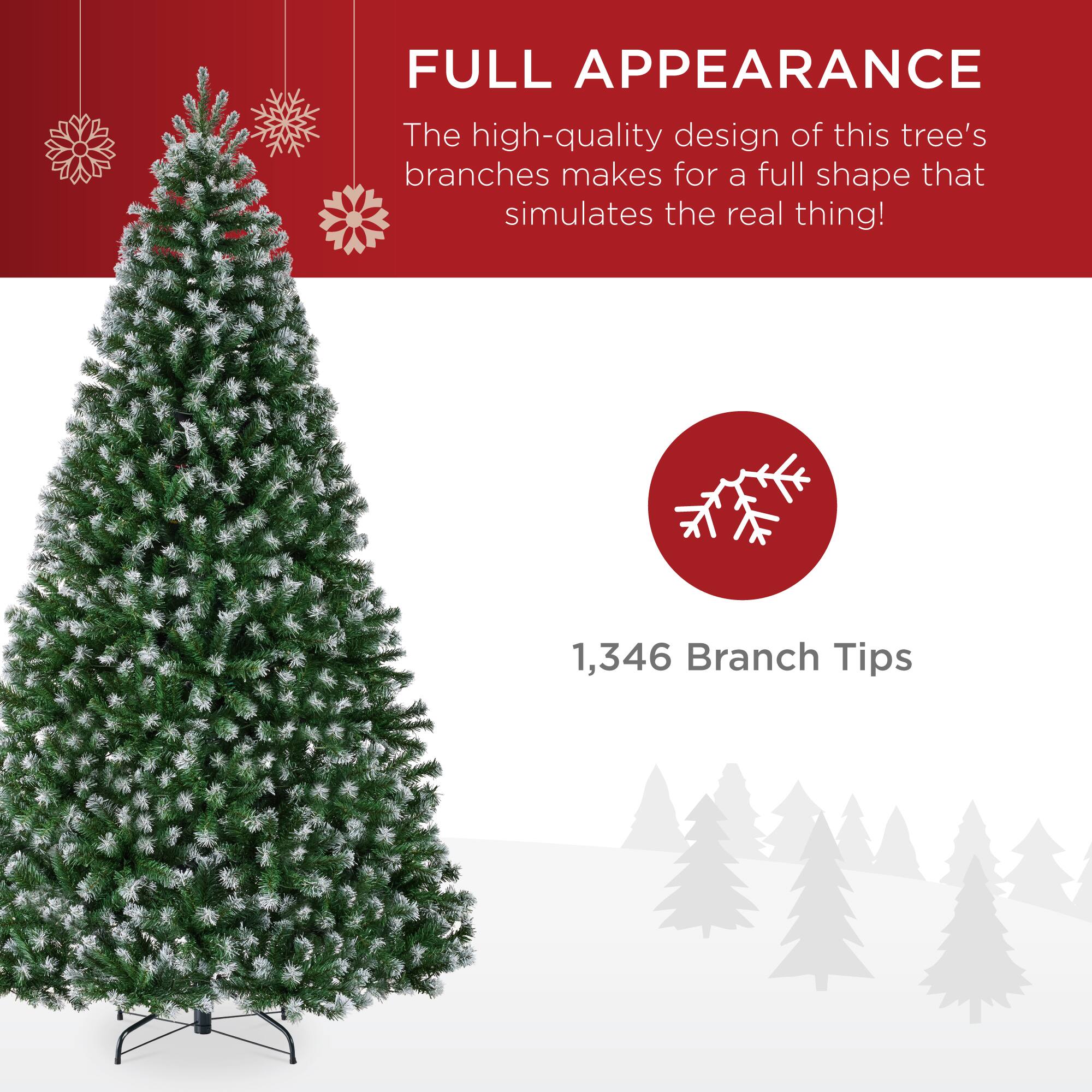 FULL APPEARANCE  
The high-quality design of this tree's branches makes for a full shape that simulates the real thing!  
1,346 Branch Tips