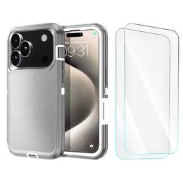 Bundle - Entronix - for iPhone 17 Pro max - Heavy Duty Case & 2 Screen Protectors - Gray