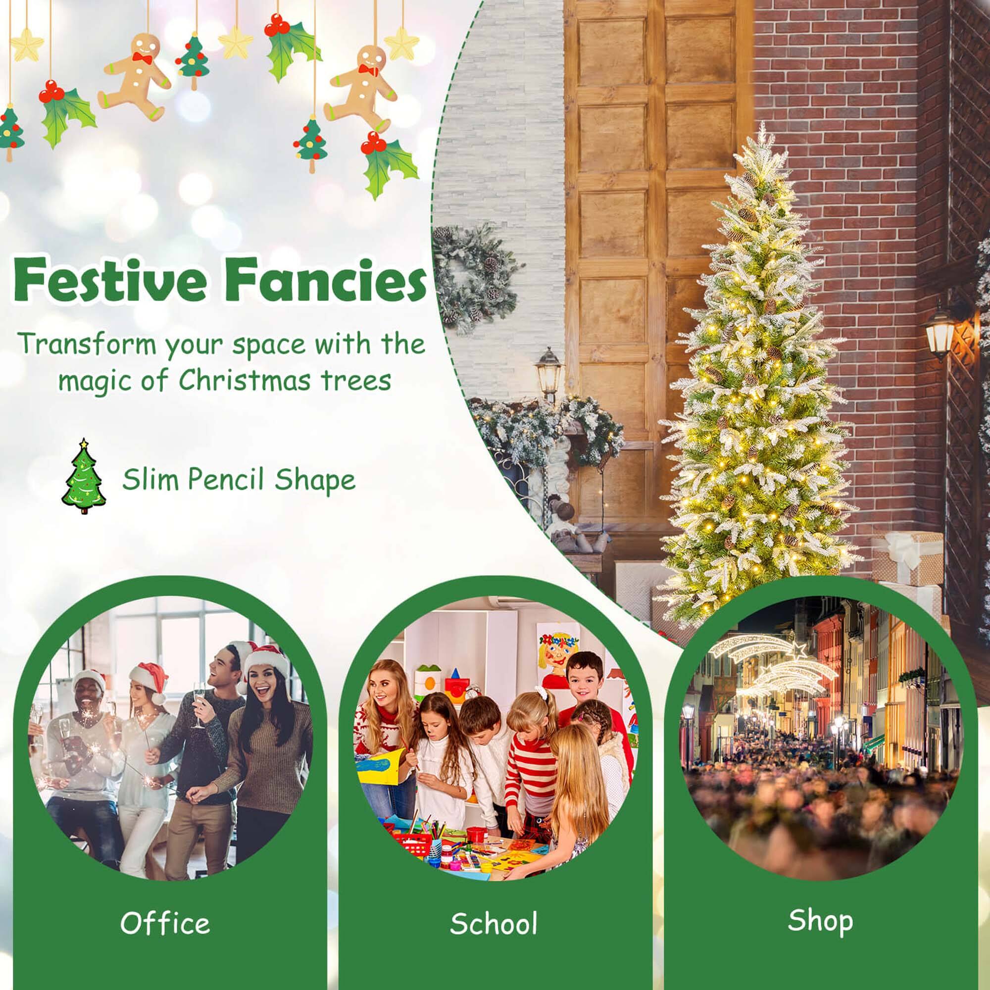 Festive Fancies Transform your space with the magic of Christmas trees Slim Pencil Shape Office School Shop