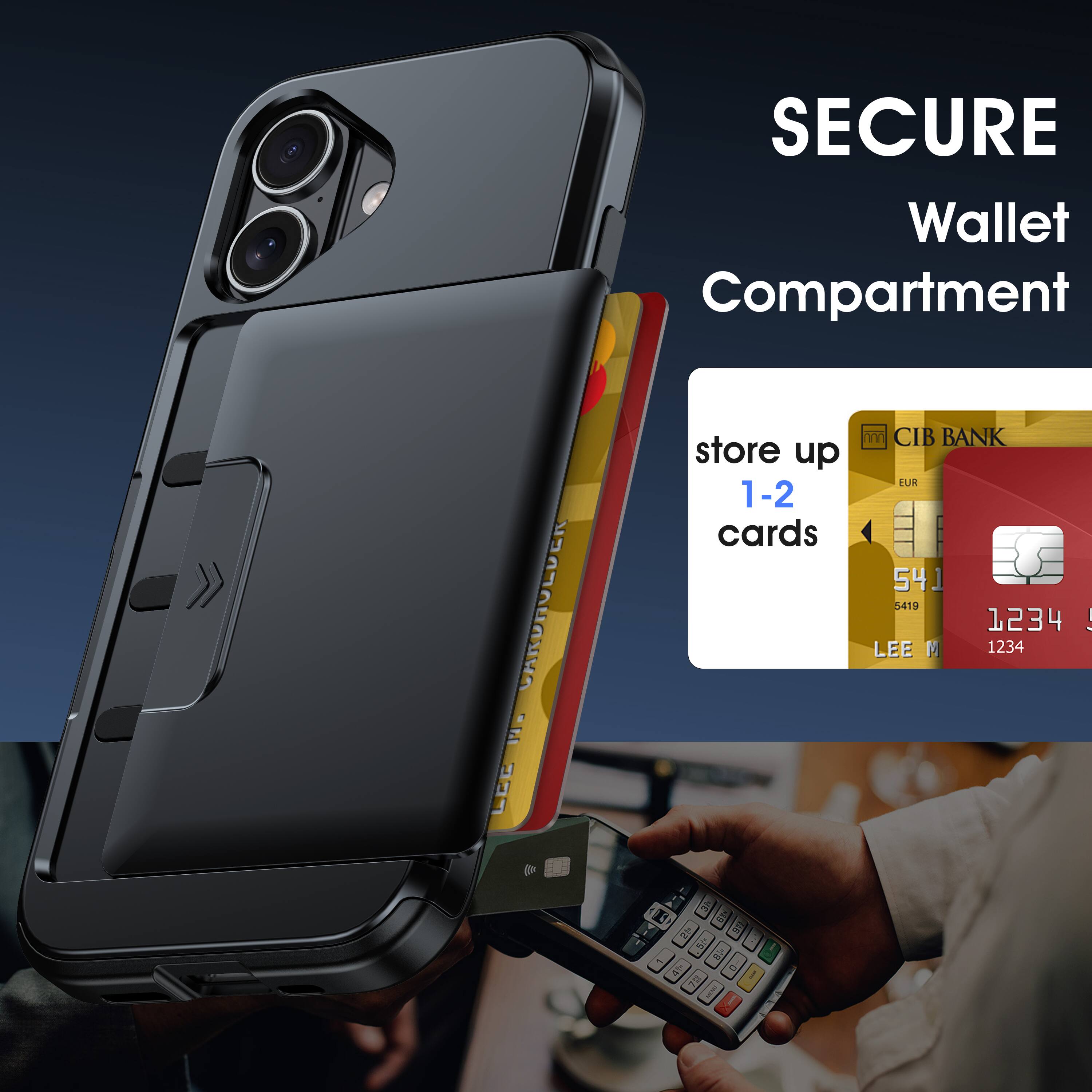 CARDHOLDER LEE  
SECURE Wallet Compartment  
store up 1-2 cards  
CIB BANK  
5419 1234  
LEE M 1234