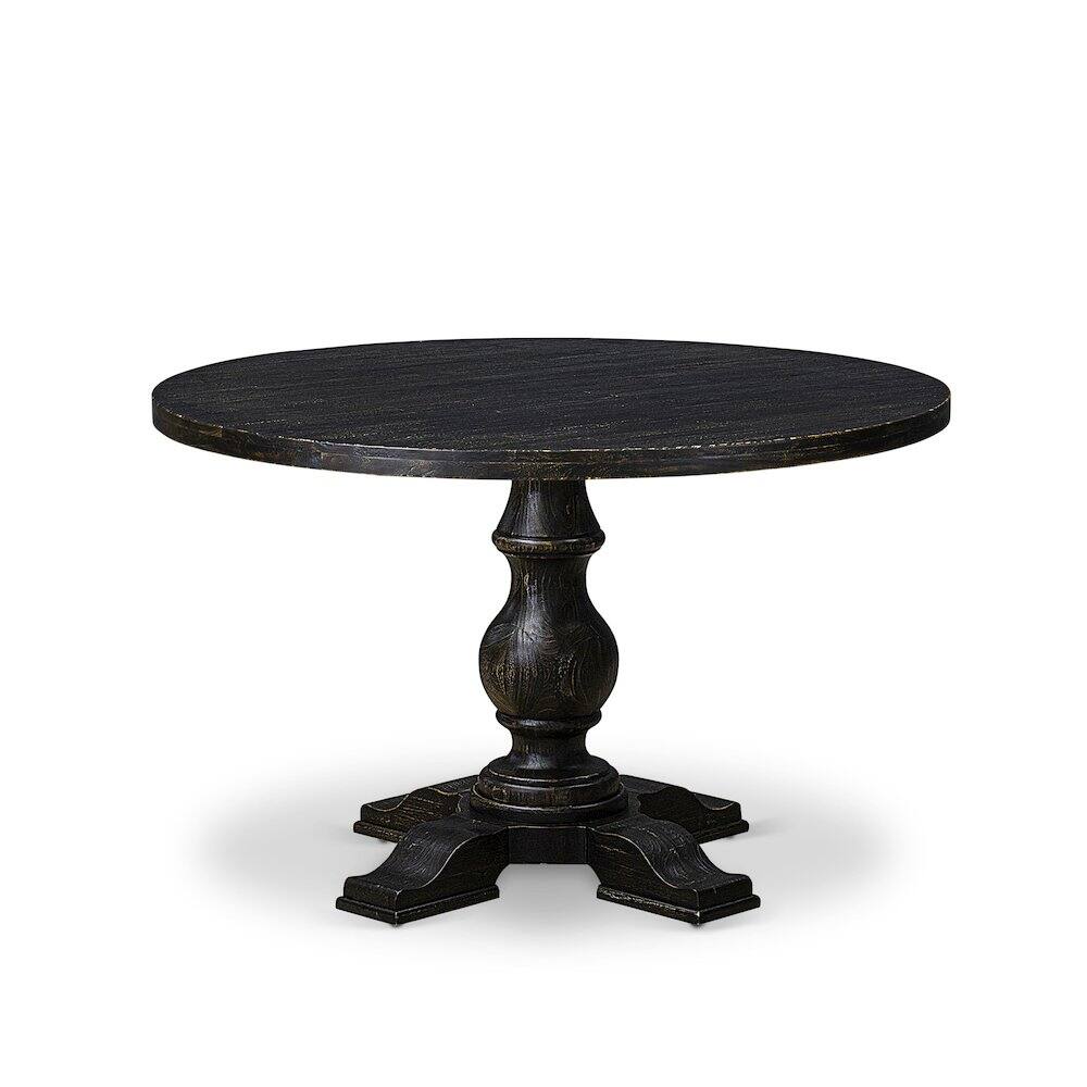 Front. East West Furniture - Wood Kitchen Table - Black.