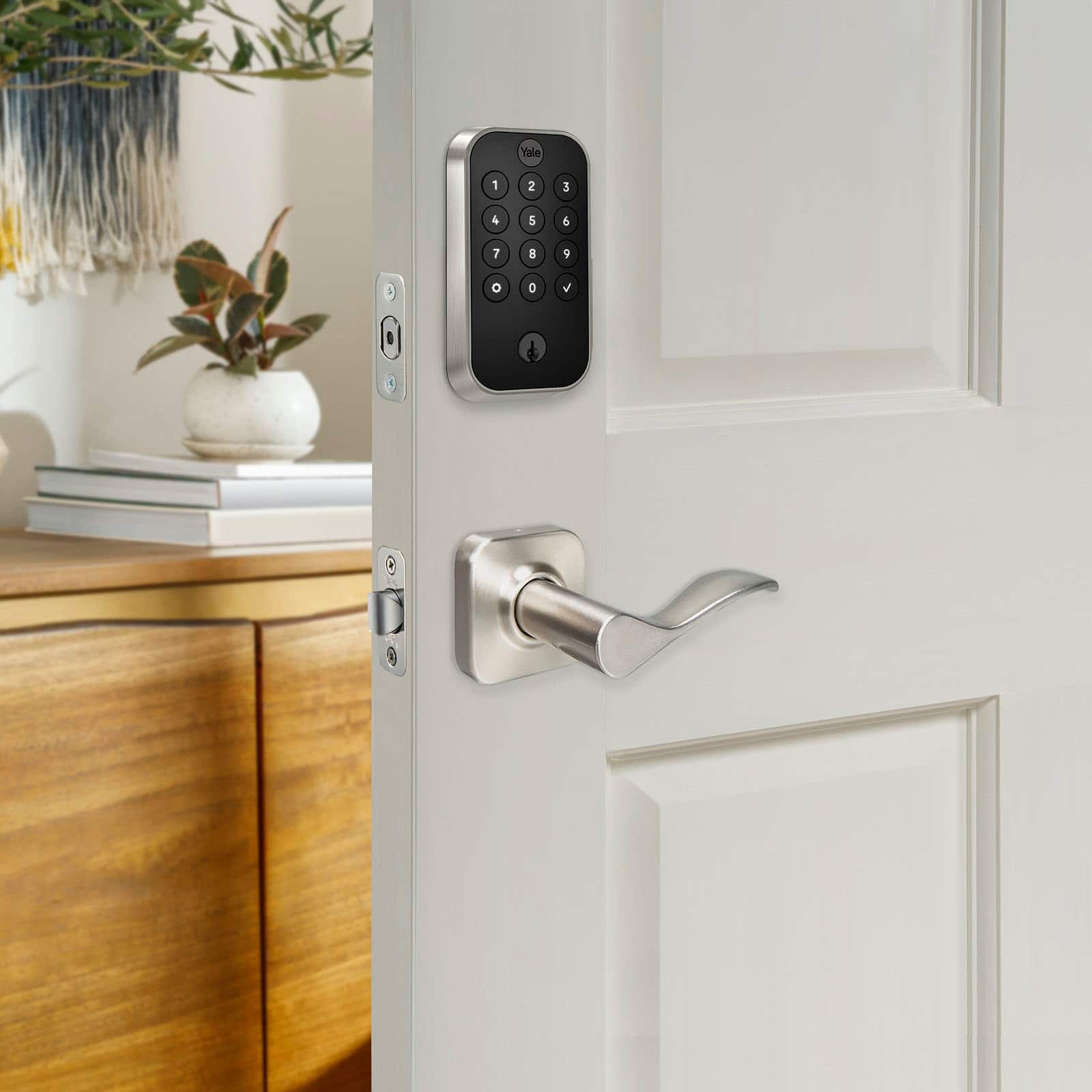 Alt View 15. Yale - Assure Lock 2 - Smart Lock Wi-Fi Deadbolt with Push Button Keypad | Key Access - Satin Nickel.