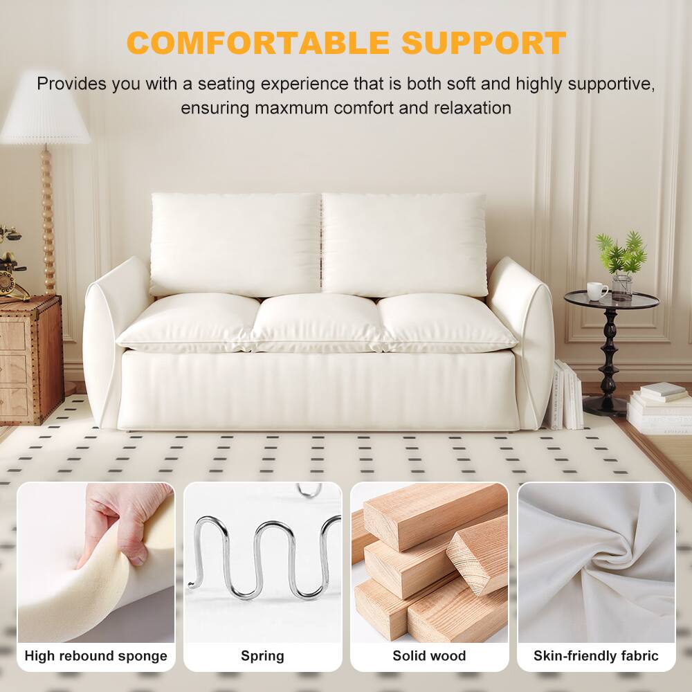 **COMFORTABLE SUPPORT**

Provides you with a seating experience that is both soft and highly supportive, ensuring maximum comfort and relaxation

- High rebound sponge
- Spring
- Solid wood
- Skin-friendly fabric