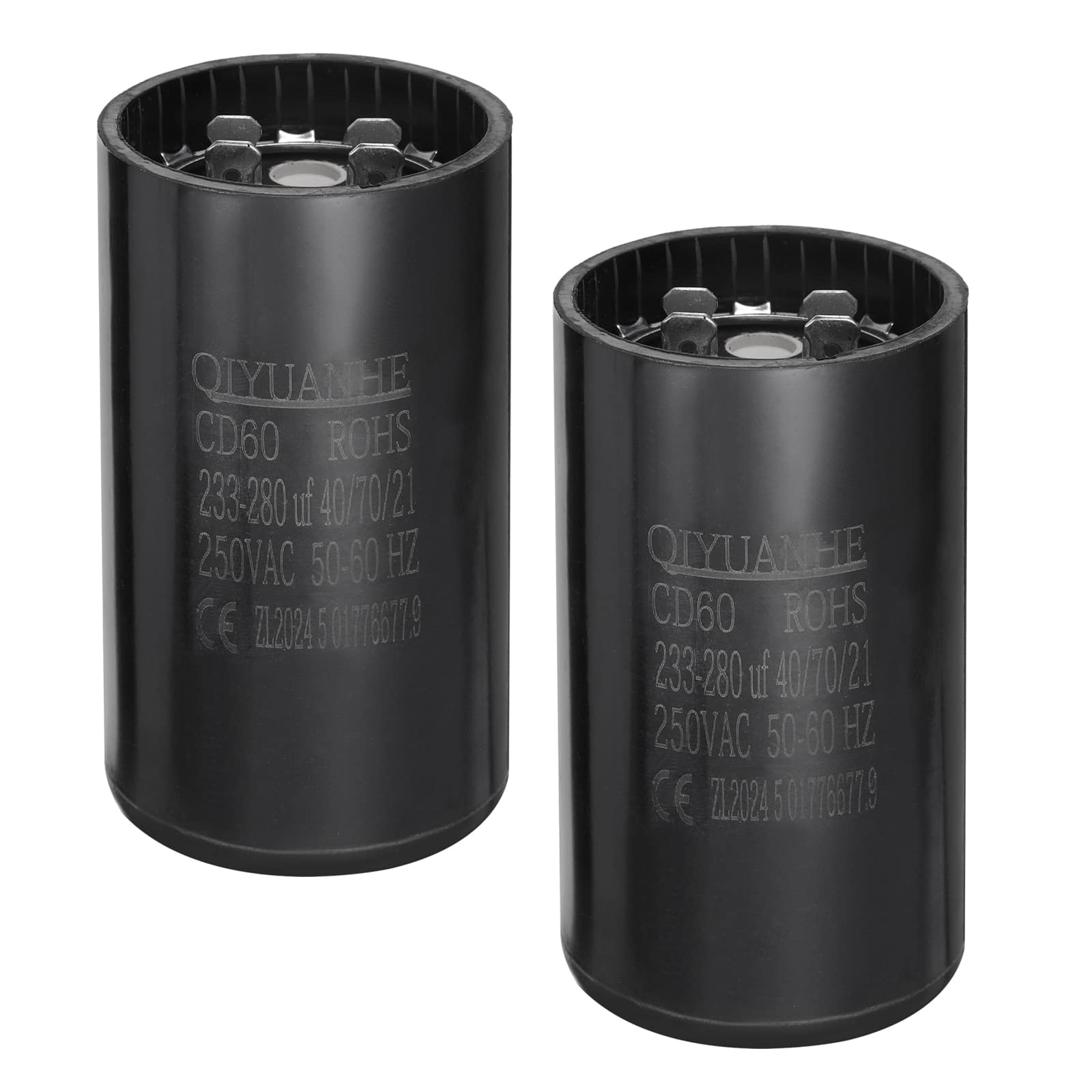 Unique Bargains - 2pcs CD60 Motor Run Capacitor, 233-280uF MFD AC250V, 50-60Hz, for Motor 46x86mm - Black price history on PriceWatchPro