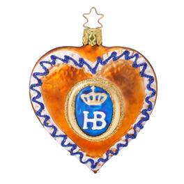 Inge Glas - HB Hofbrauhaus Lebkuchen Gingerbread Heart German Ornament FREE BOX - Multicolor