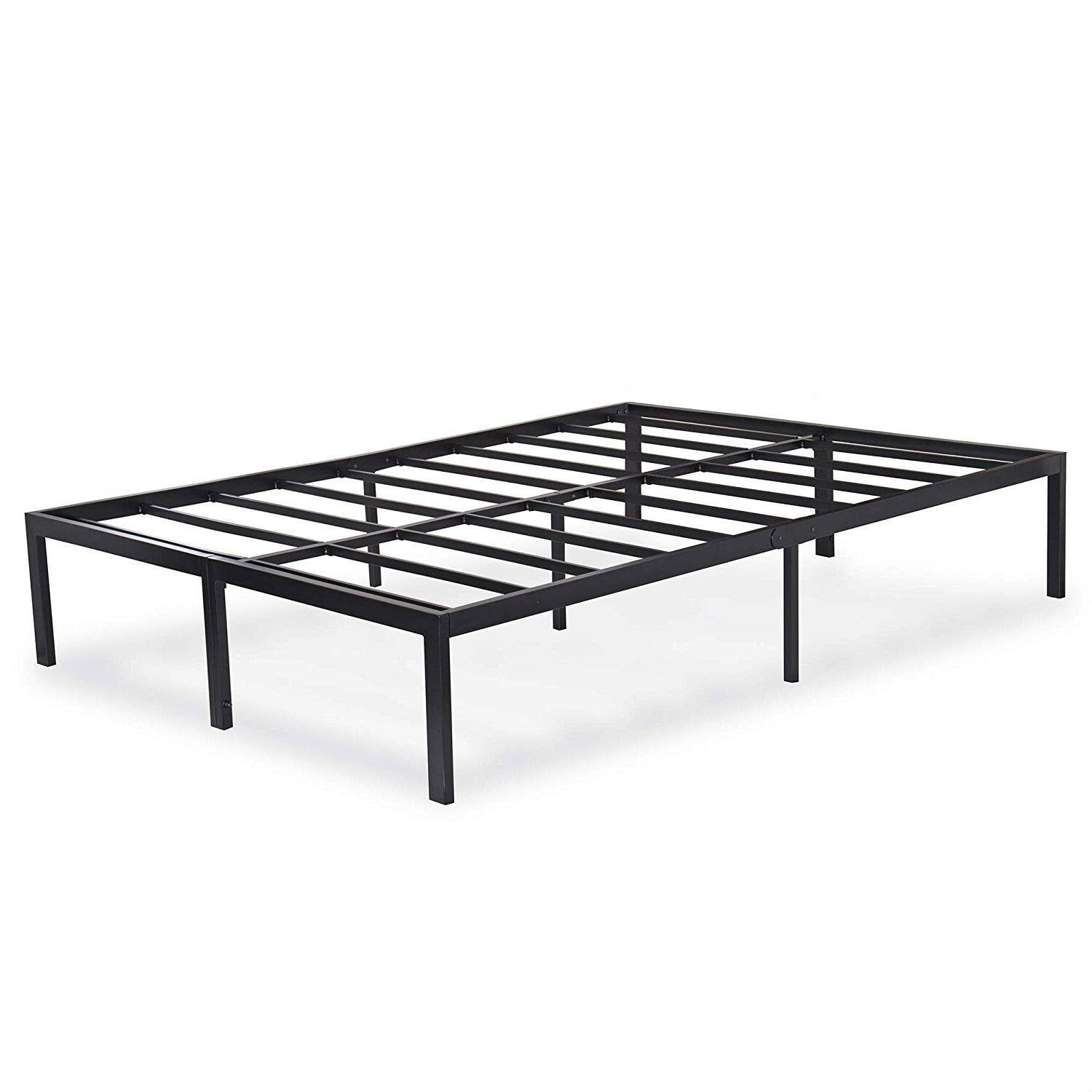 Left. Hivvago - Full size Heavy Duty Black Metal Platform Bed Frame - Black.