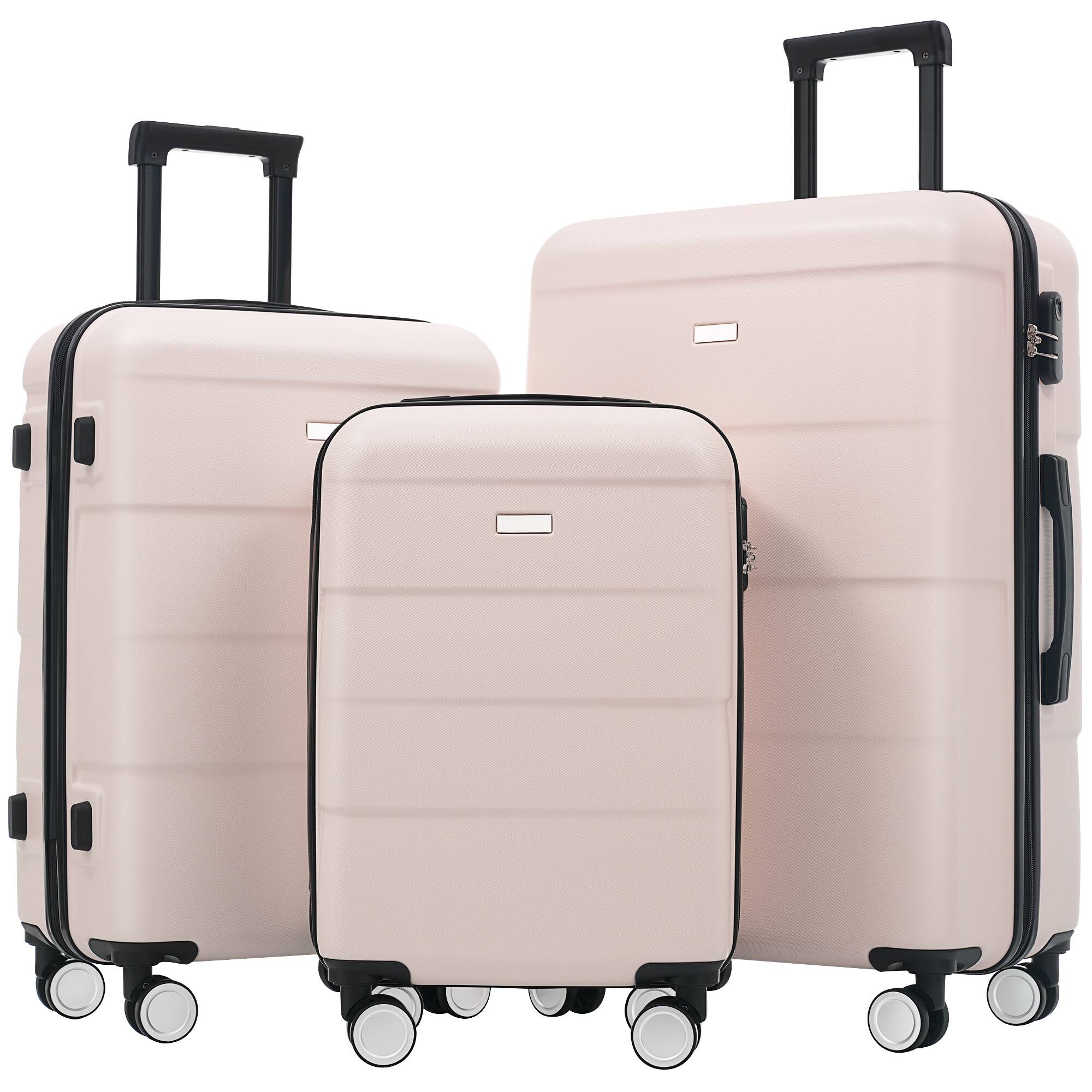Front. Boyel Living - Light Pink Hardshell Luggage Set Spinner Suitcase with TSA Lock ABS Lightweight Material - Light Blue.