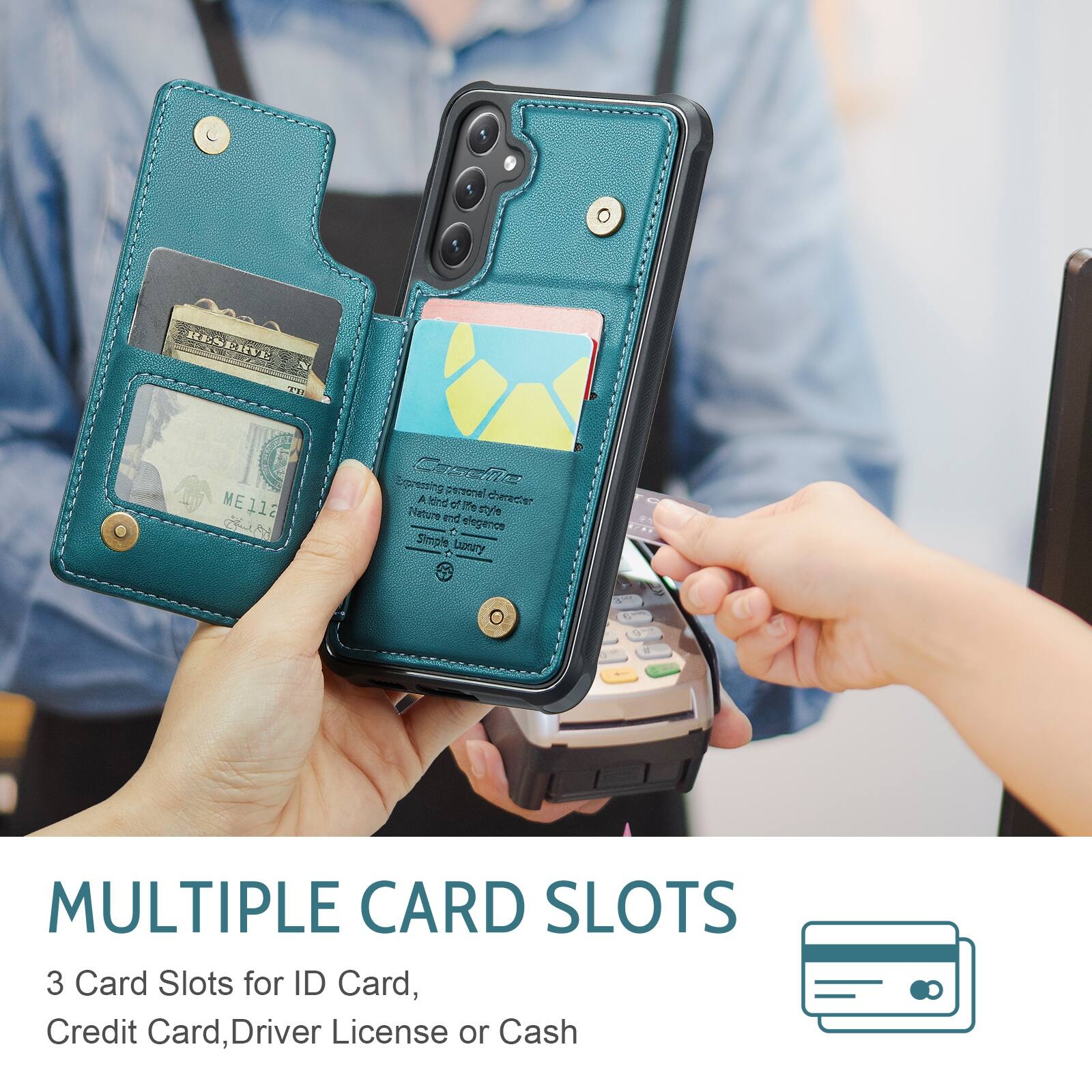 ME 11a Steering CesetE  
A personal of character Mind of P Noheture and w . elegance Simple Luxury  
MULTIPLE CARD SLOTS  
3 Card Slots for ID Card, Credit Card, Driver License or Cash