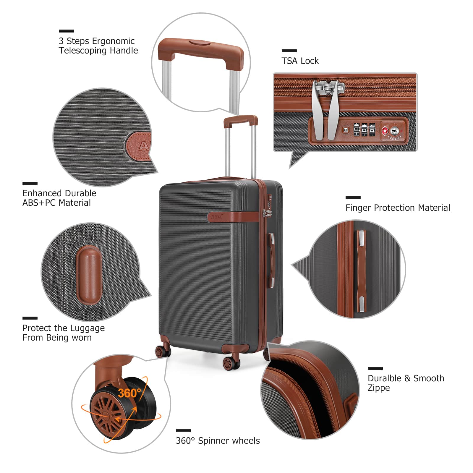 Oumilen 3 Piece Luggage Set – 20