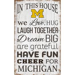 Fan Creations - Michigan Wolverines 11'' x 19'' Team In This House Sign - Multicolor