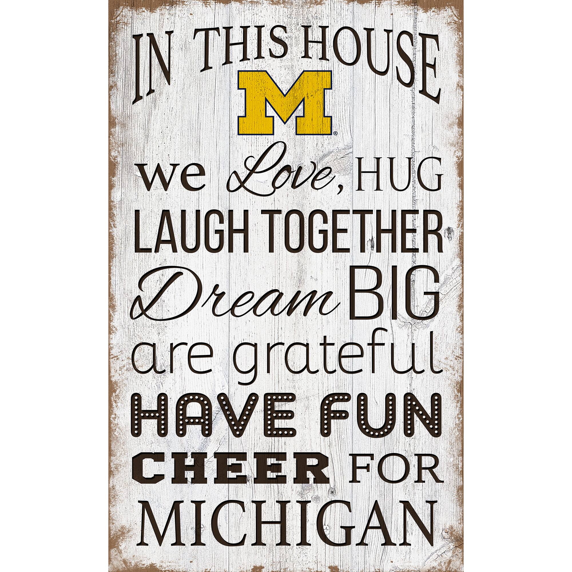 Michigan Wolverines 11'' x 19'' Team In This House Sign