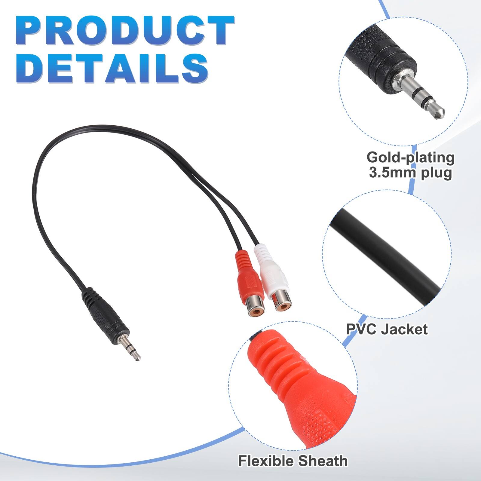 PRODUCT DETAILS

- Gold-plating 3.5mm plug
- PVC Jacket
- Flexible Sheath