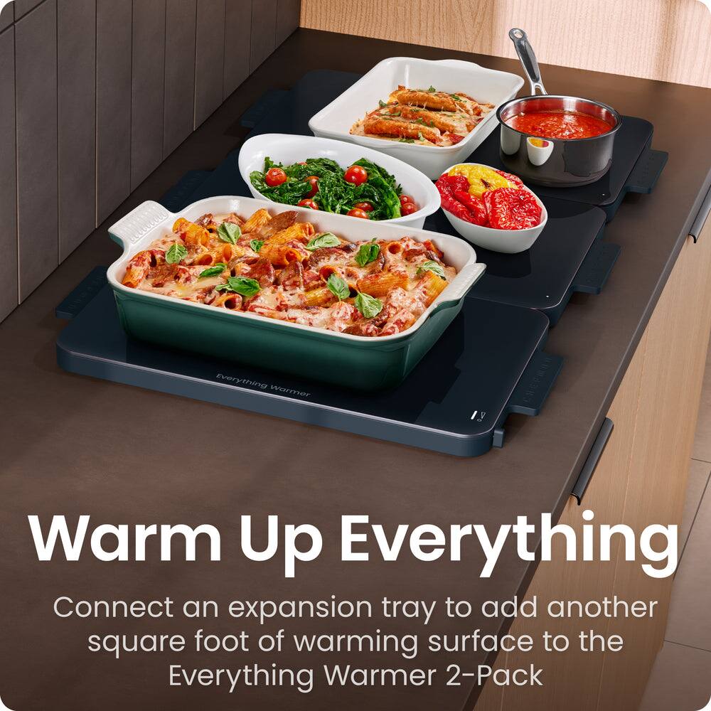 Warm Up Everything  
Connect an expansion tray to add another square foot of warming surface to the Everything Warmer 2-Pack