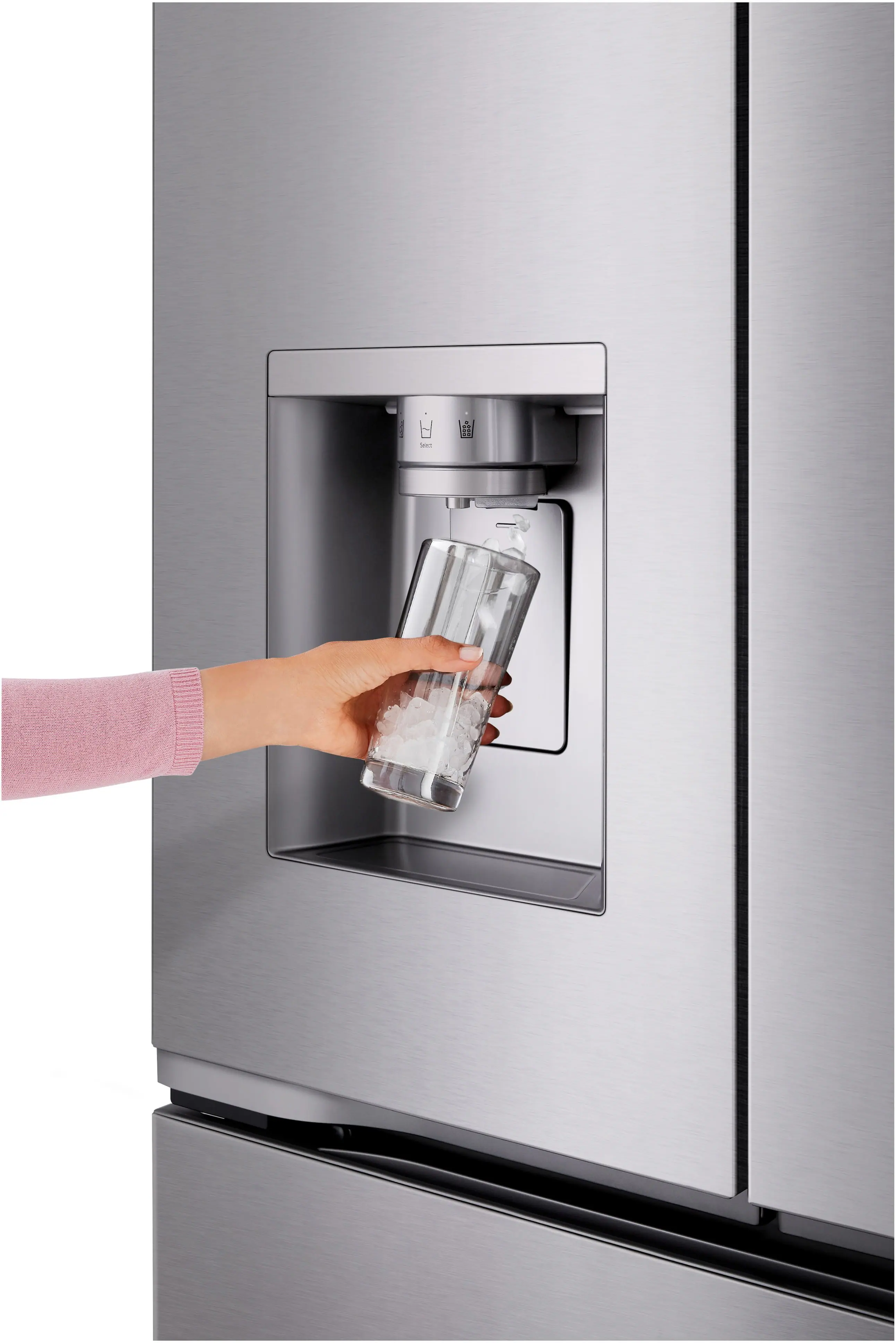 Alt View 15. LG - Counter-Depth MAX 23.7 Cu. Ft. 3-Door Smart French Door Refrigerator with Zero Clearance Hinge System - PrintProof Stainless Steel Look.