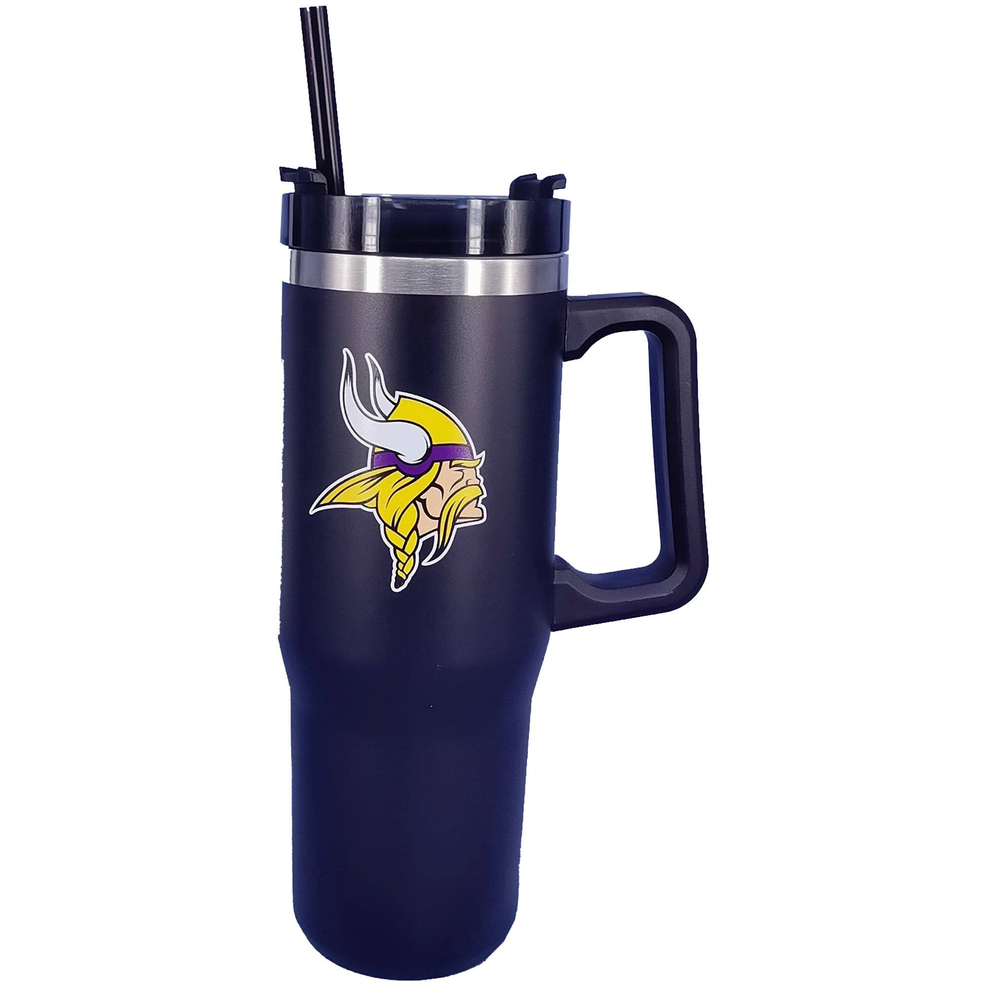Alt View 1. Pegasus - Minnesota Vikings 60" x 70" Logo Blanket and 30oz Stainless Steel Tumbler Combo - Multicolor.