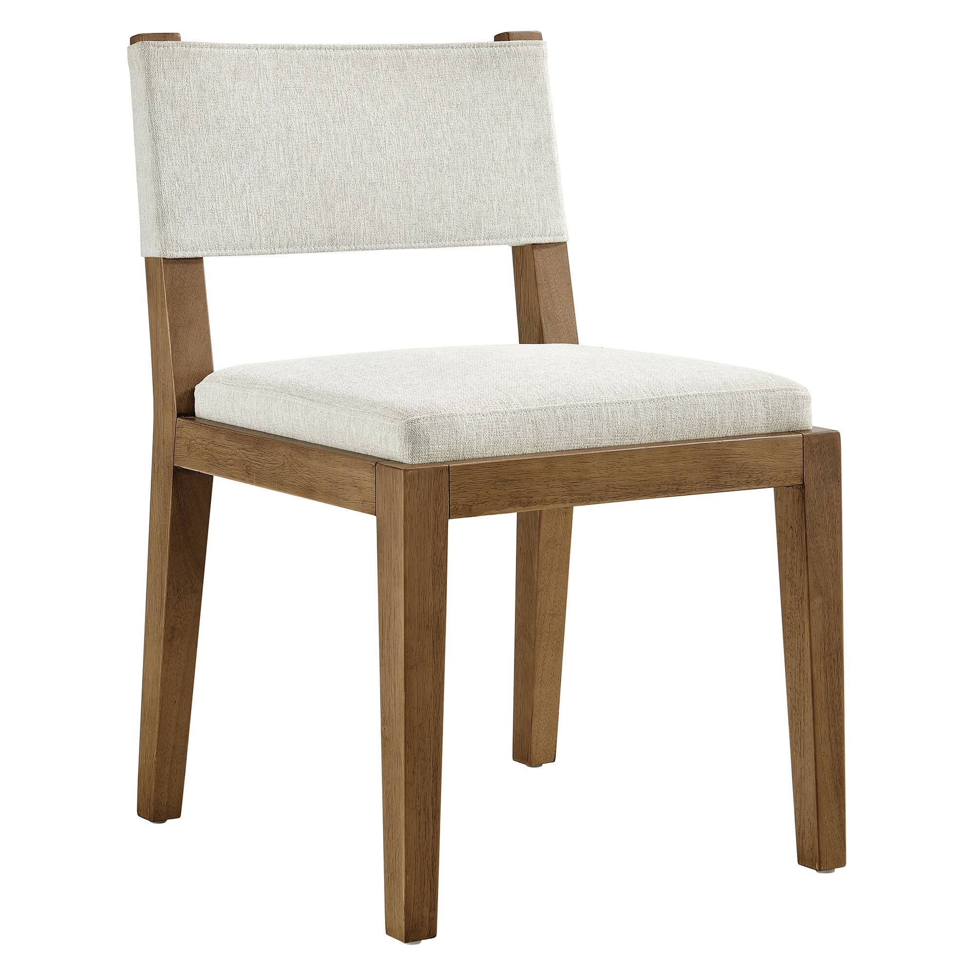 Angle. Modway - Calder Fabric Upholstered Wood Armless Dining Chair by Modway - Ivory.