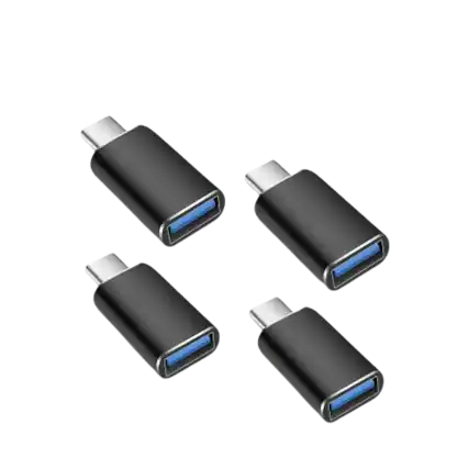 Front. Home Collection - 4-Pack USB-C 3.1 Male to USB-A Female Adapter Converter for OTG Android Phones and Devices.