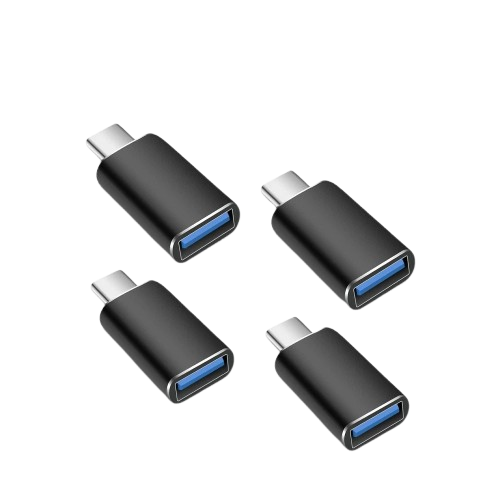 Front. Home Collection - 4-Pack USB-C 3.1 Male to USB-A Female Adapter Converter OTG for Android Phones.