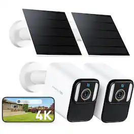 Anona - HM1009-02 4k Solar Security Cameras Wireless Outdoor - 8mp Color Night Vision, 24/7 Aov Recording - 2pack