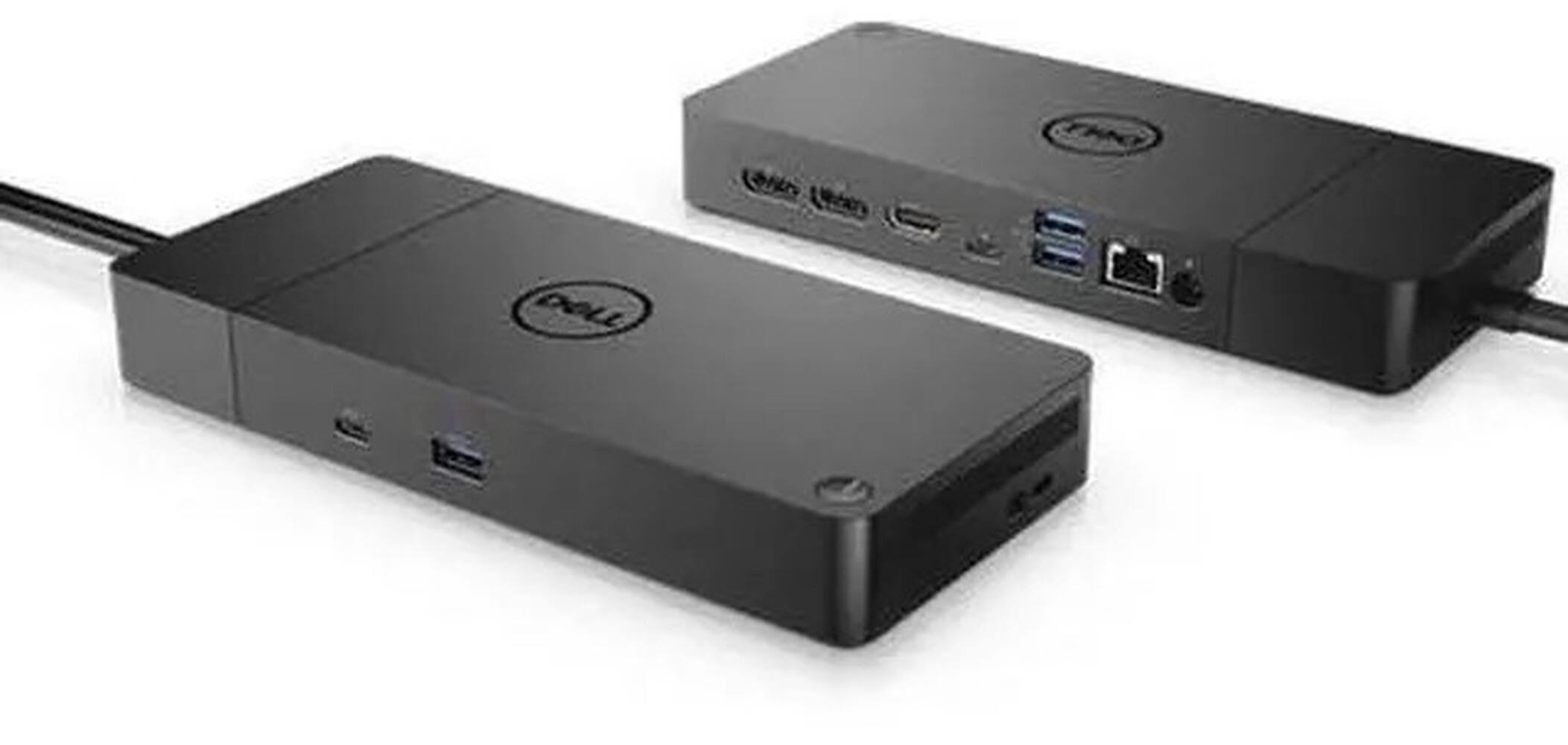 Angle. Dell - WD19DCS Performance Docking Station with 210W Power Support, HDMI and DisplayPort Cables - Black (Black).