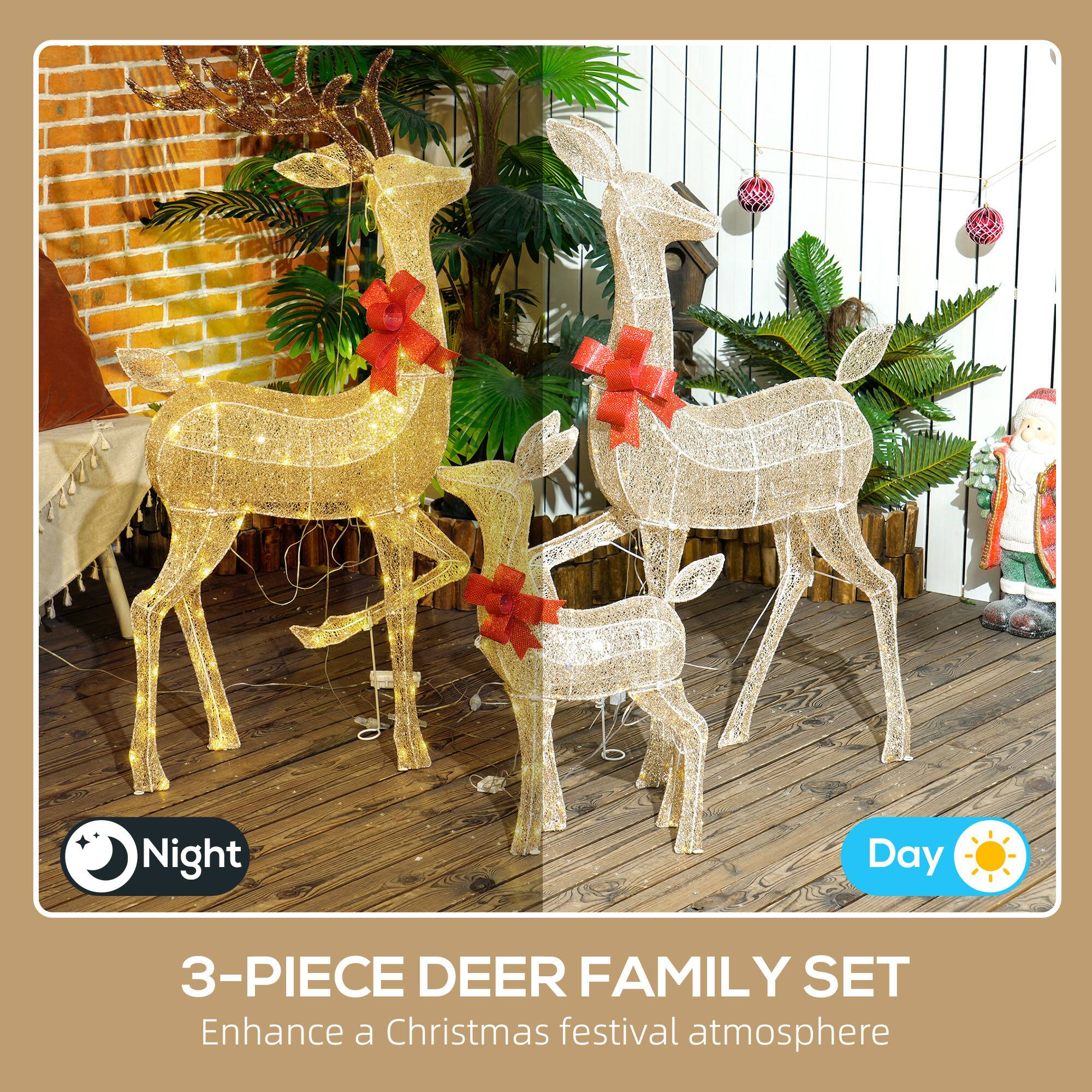 3-PIECE DEER FAMILY SET Enhance a Christmas festival atmosphere