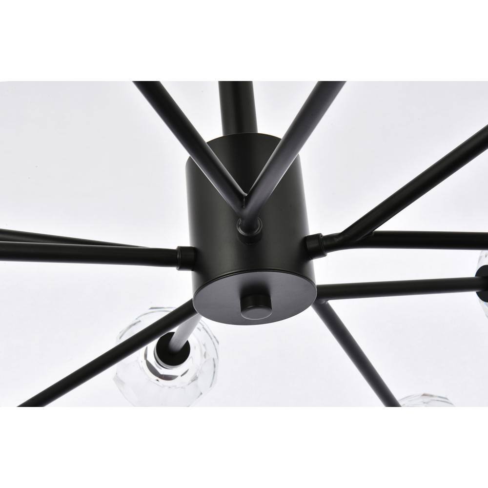 Alt View 1. Elegant Lighting - Graham 10 Light Pendant in Black - Black And Clear.