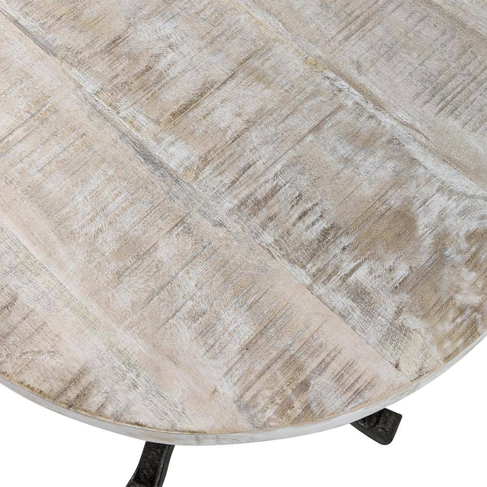 Alt View 5. Carolina Chair & Table - Colton Adjustable Vintage Table - Natural Driftwood Top - Aged Iron Base - Brown.