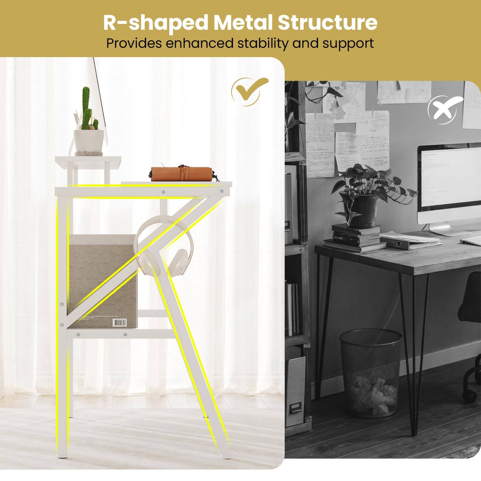R-shaped Metal Structure  
Provides enhanced stability and support