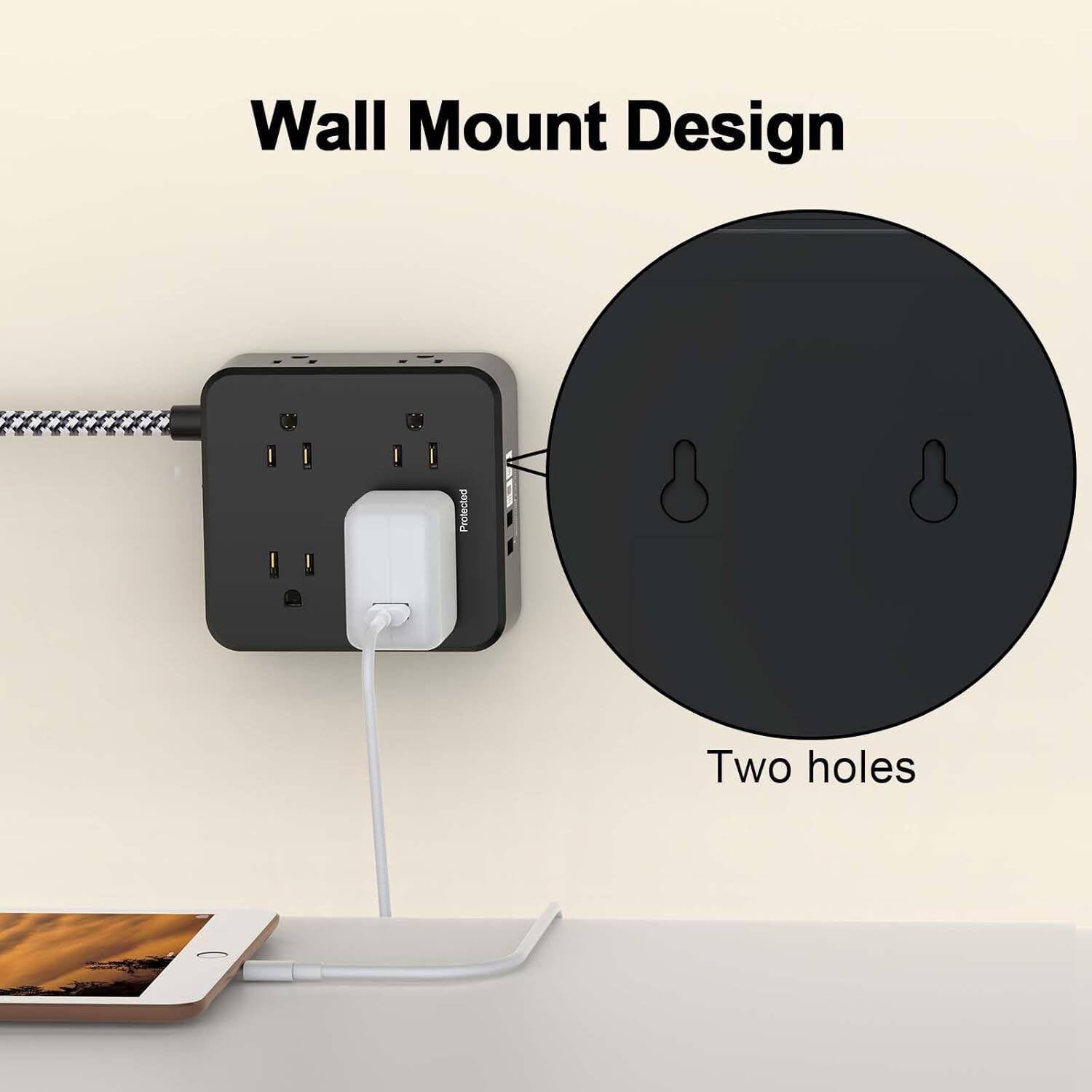 Wall Mount Design  
Protected  
Two holes