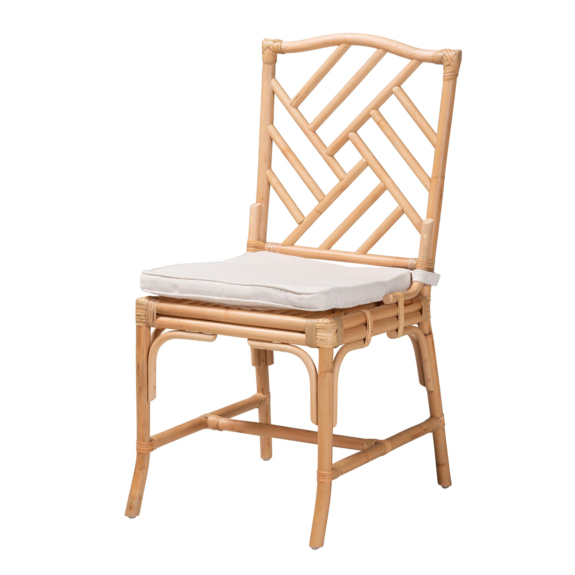 Bali & pari Rio Modern Bohemian Natural Rattan Dining Chair - Thumbnail 2