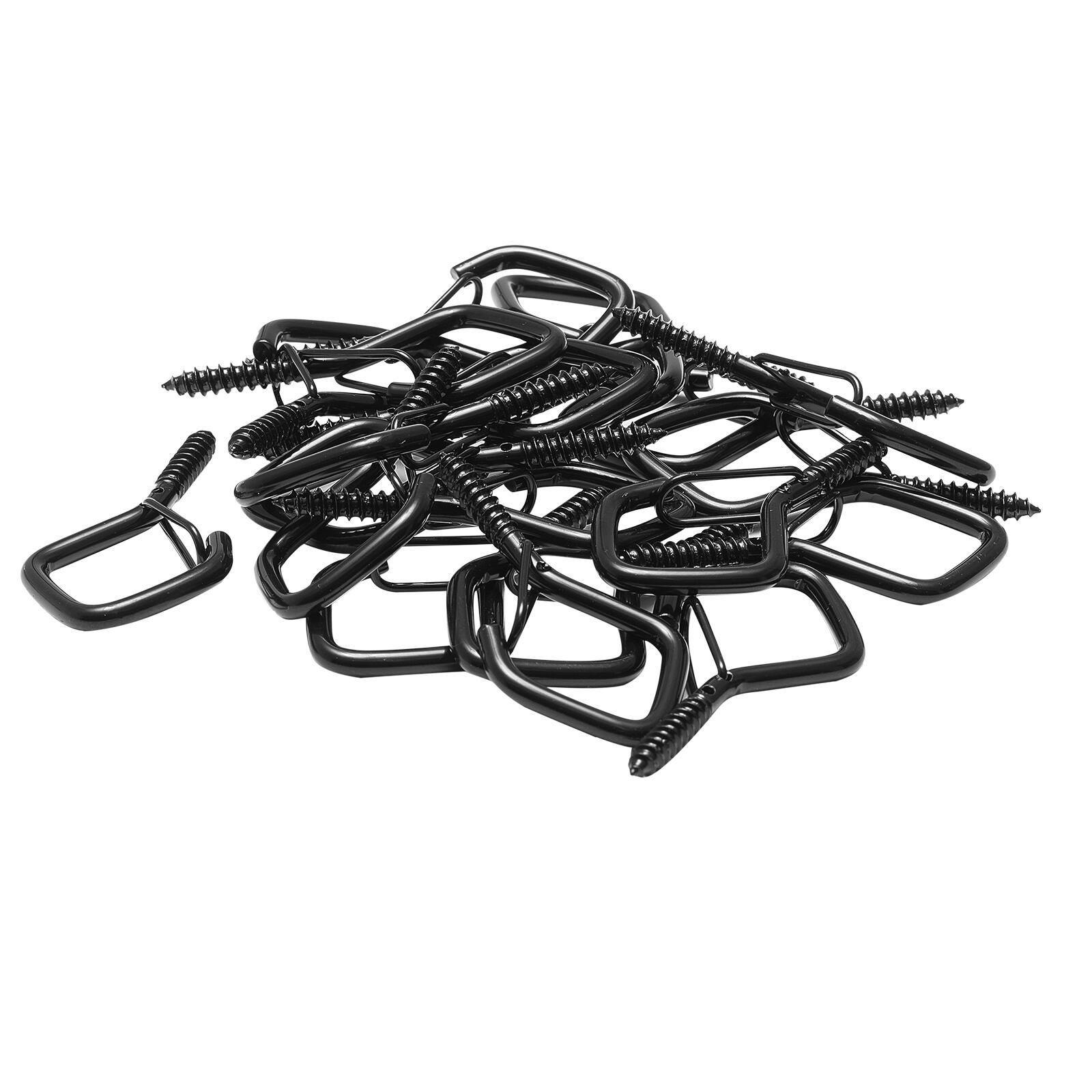 Alt View 5. VEVOR - 20 PCS Q-Hanger Hooks, 2.17 in Q Hanger String Light Hooks Outdoor, Heavy Duty Outdoor Screw Hooks with Security Buckle - Black.