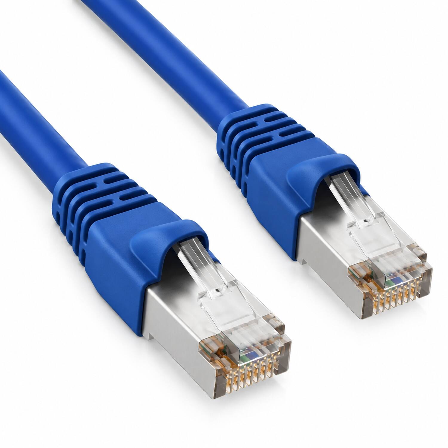 Front. Sanoxy - SANOXY Cables and Adapters; 100ft Cat6a 600 MHz Shielded Snagless Ethernet Network Patch Cable, Blue - Blue.