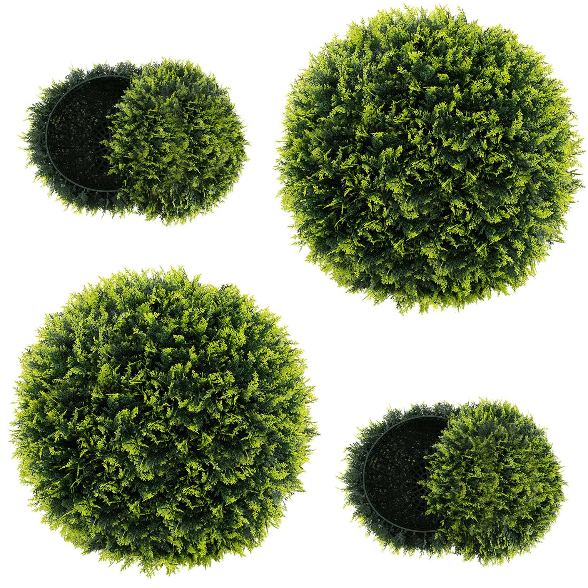 Alt View 9. Costway - Costway 2 PCS 20" Artificial Cedar Topiary Balls Sun-protective Round Greenery Bushes - Green.