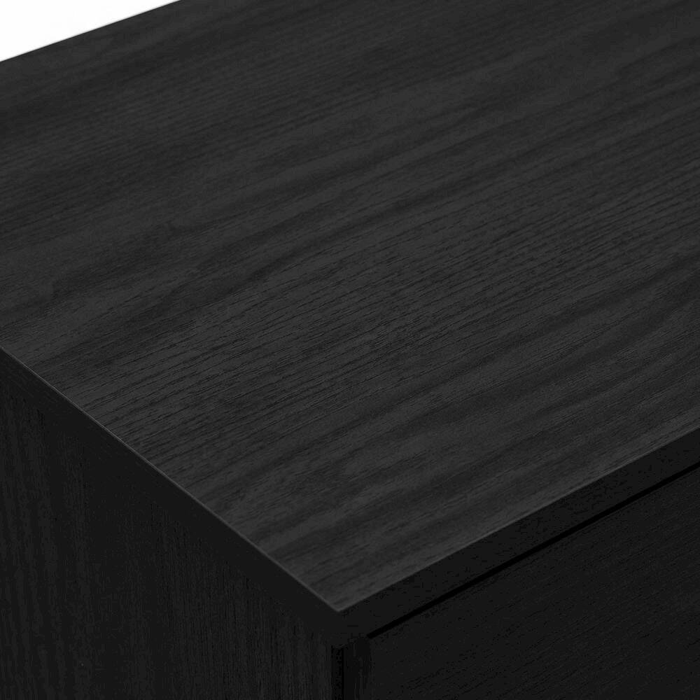 Alt View 1. FurniFact - Black wood nightstand with one drawer and modern design - Black Oak.