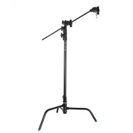 Flashpoint - 40" QR Turtle Base C-Stand Kit, Grip Head Arm, Black