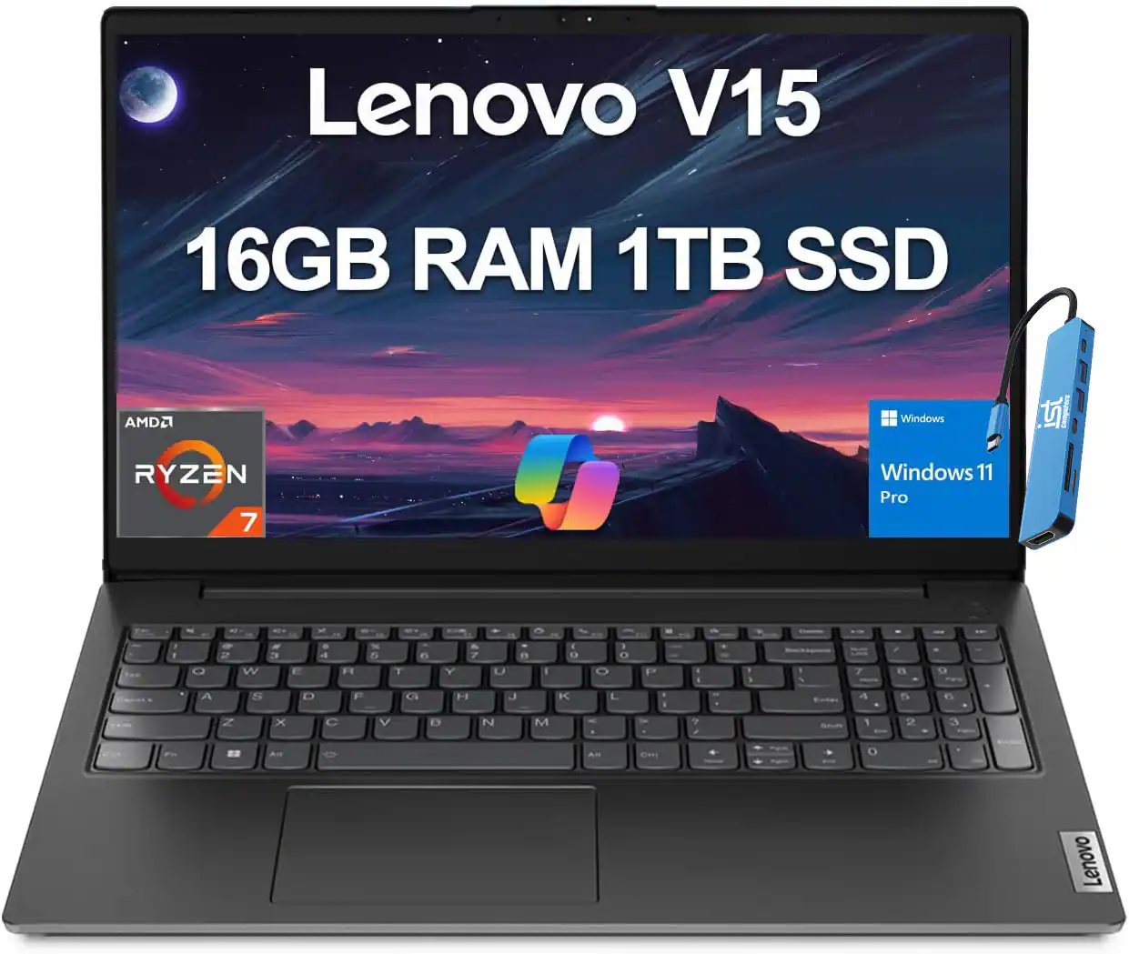 Lenovo V15  
16GB RAM 1TB SSD  
AMD Ryzen 7  
Windows 11 Pro