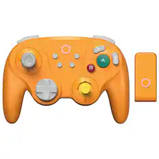 Front. PRIMEPLUS - Wireless Game Controller for Nintendo Switch 2/GameCube/PC - Yellow.