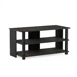 Furinno - Sully 3-Tier TV Stand, TV Entertainment Center for TV up to 40 - Espresso/Black