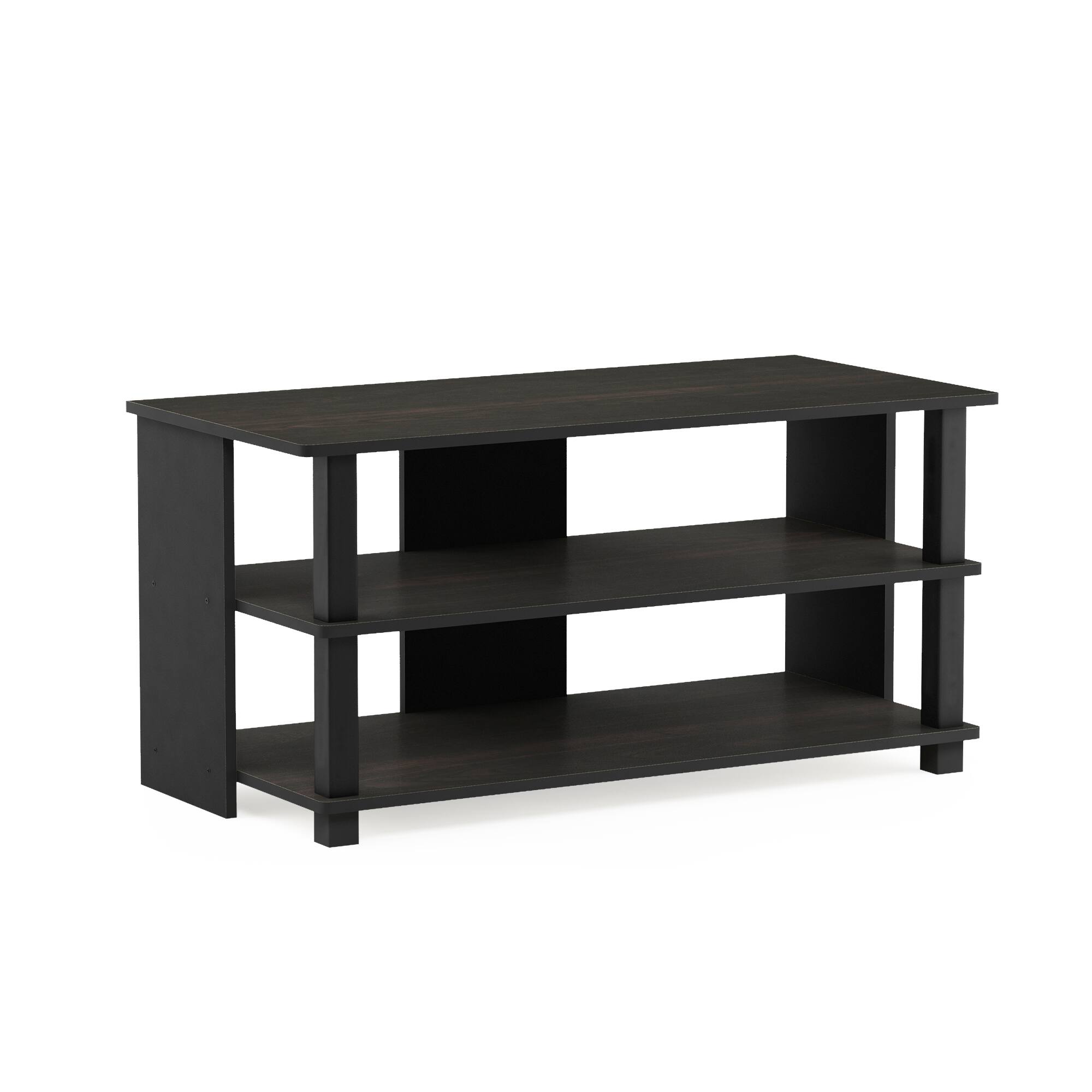 Furinno - Sully 3-Tier TV Stand, TV Entertainment Center for TV up to 40 - Espresso/Black