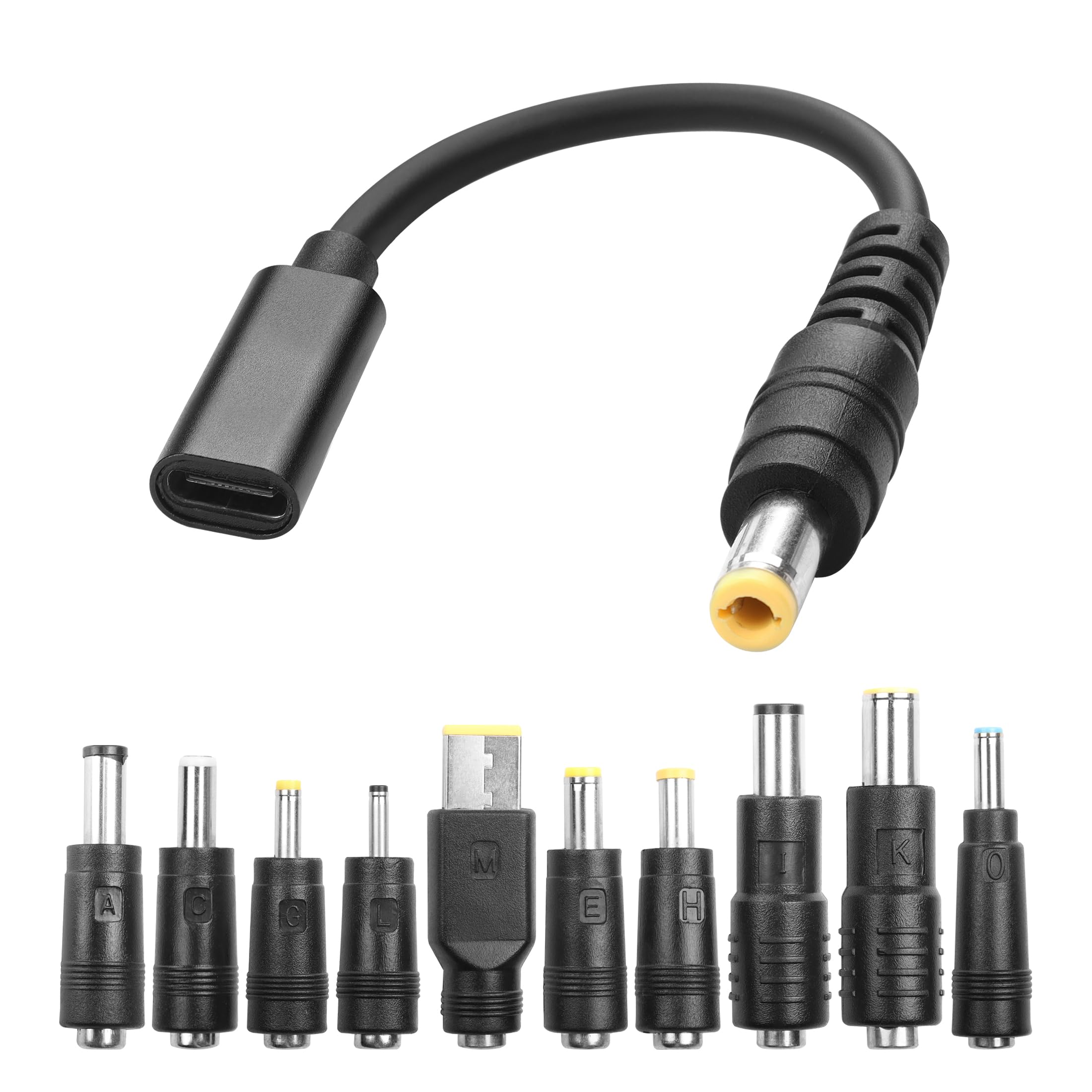 Front. ESBANY - USB to DC Adapters Cable, Type-C Female to DC PD 65W Power Charging Cable, Barrel PD Trigger Cable (4.9ft) with 10.