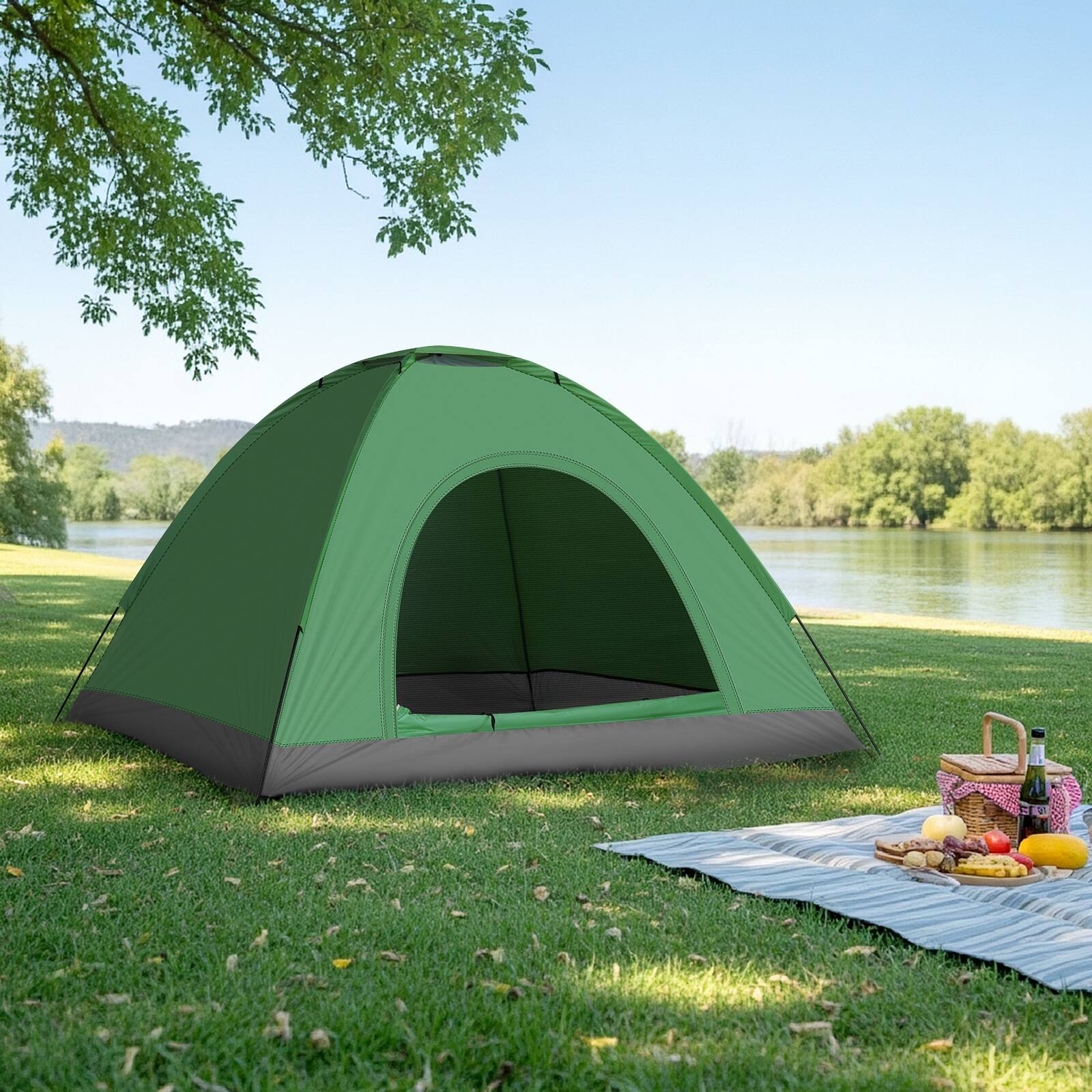 Alt View 5. Winado - Camping Tent, Portable Dome Tent 78*53in for 3-4 Person Waterproof for Outdoor Hiking Climbing Camping Backpacking - Green.