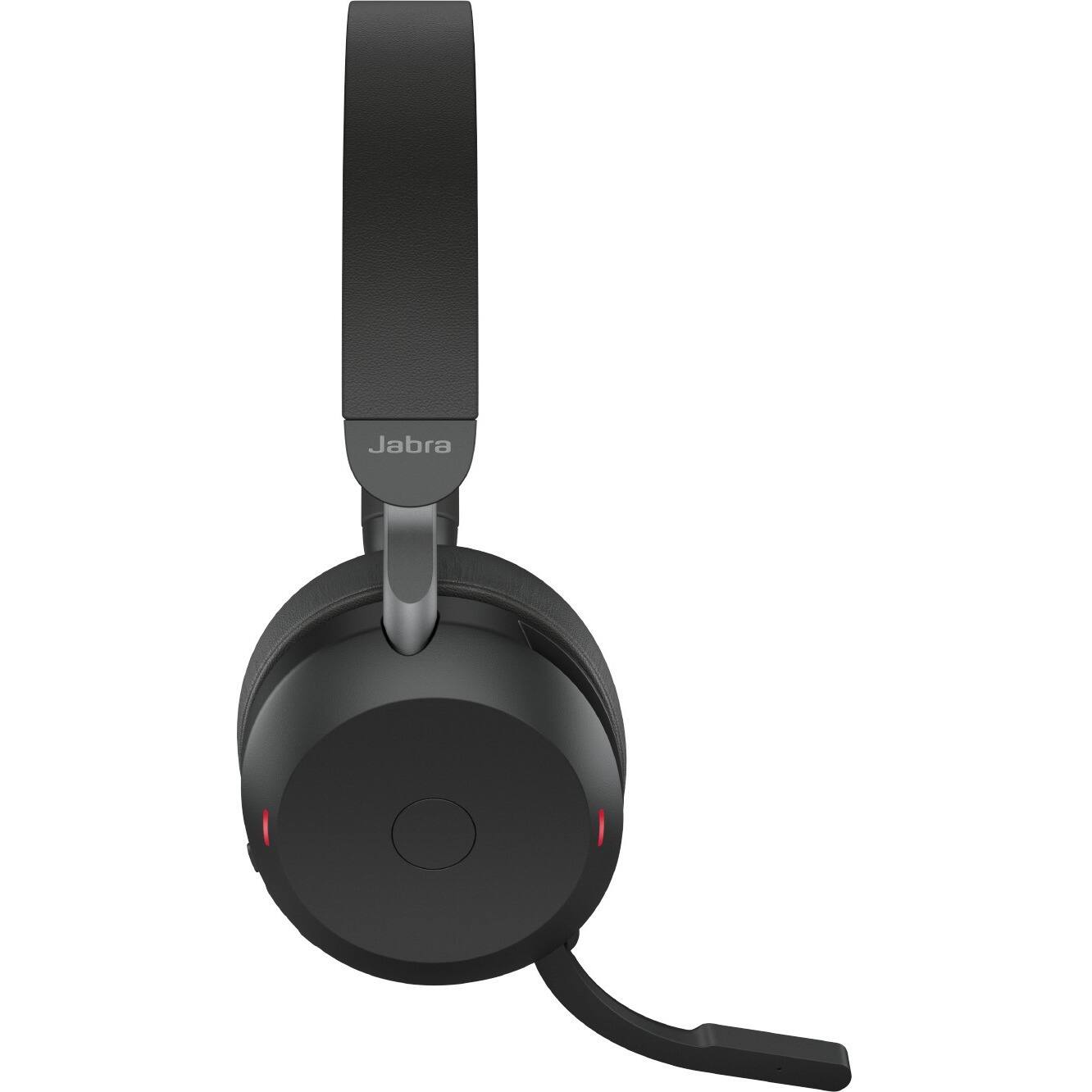 Alt View 7. Jabra - Jabra Evolve2 75 Wireless On-ear Stereo Headset - USB-C - Unified Communication - Black - Binaural - Ear-cup - 3000 cm - Blue.