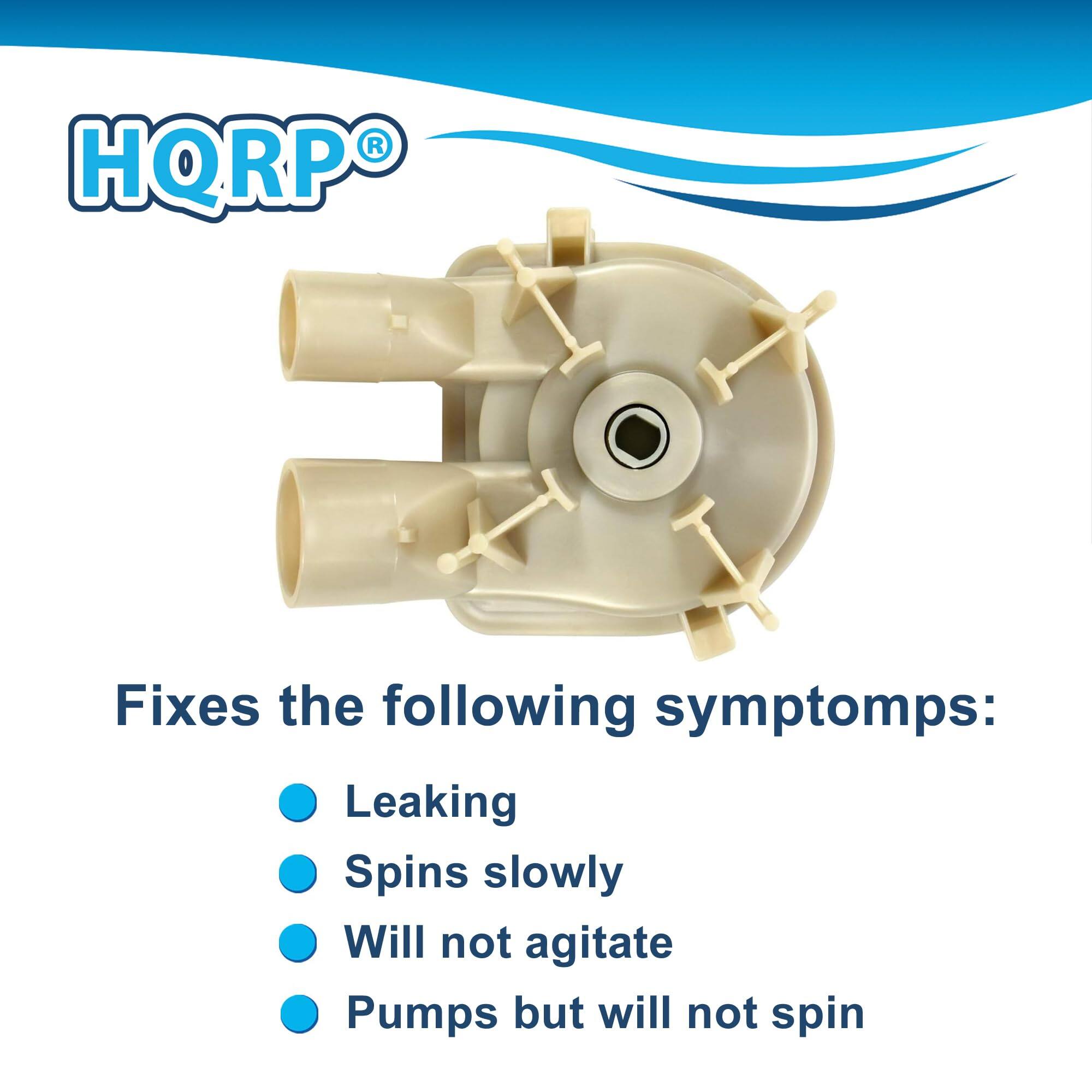 HQRP® Fixes the following symptoms:
- Leaking
- Spins slowly
- Will not agitate
- Pumps but will not spin