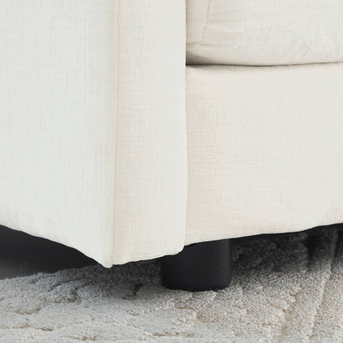Alt View 10. Ropilly - Ropilly White Chenille Single Seat Sofa Deep Seat Upholstered Reading Armchair with Toss Pillow - White.
