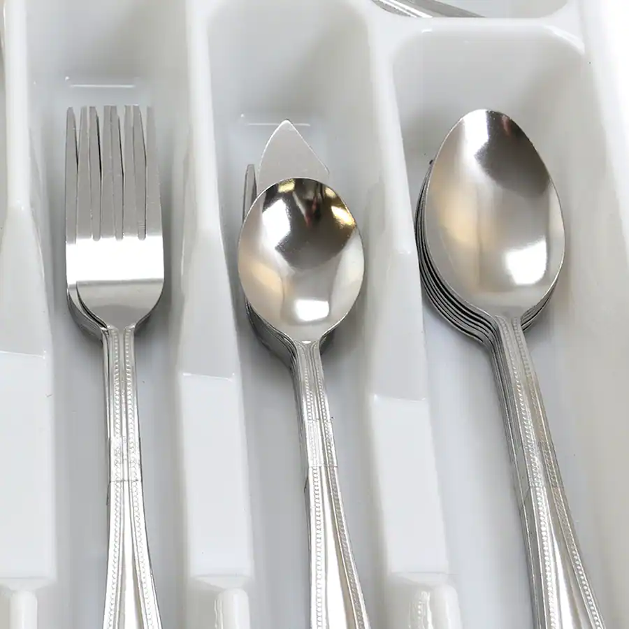 Gibson Home Basic Living Aston 45 Piece Flatware Set with Plastic Tray ...